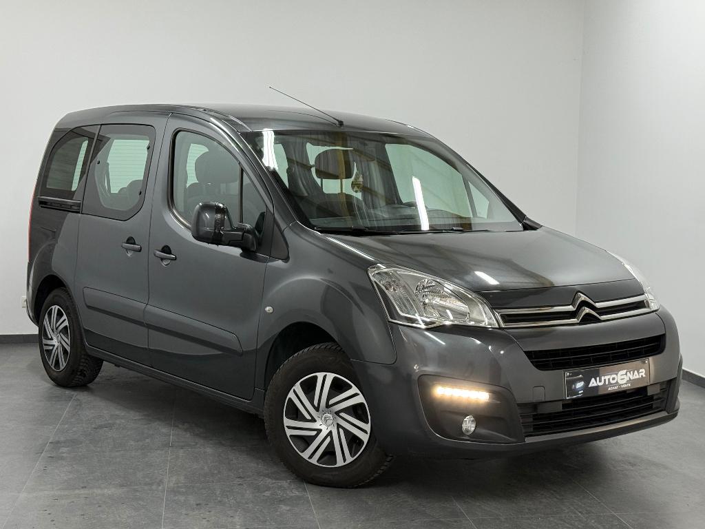 Citroen Berlingo 1.6 BlueHDi - Airco - Carnet - Euro 6b, Autos, Argent ou Gris, Euro 6, Entreprise, Noir