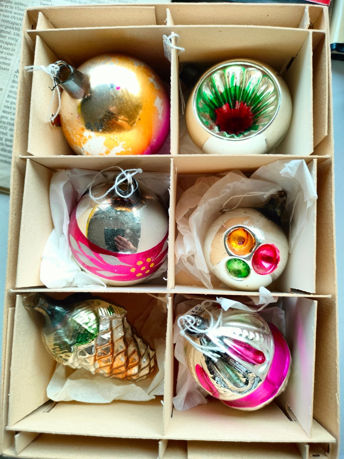 6 ajeko kerstballen. €190 ., Diversen, Ophalen of Verzenden, Zo goed als nieuw