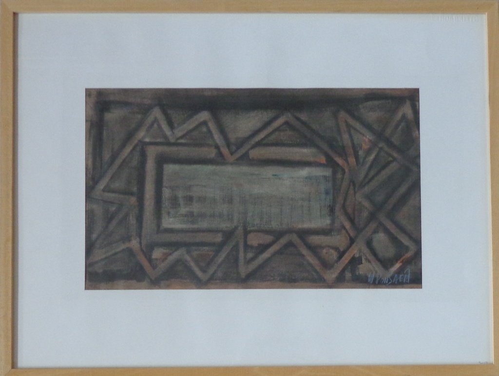 WALTER PONSAERT / ONTMANTELD / ORIGINEEL / 58x76cm / KADER, Ophalen, Glas, Gesigneerd, Aquarel