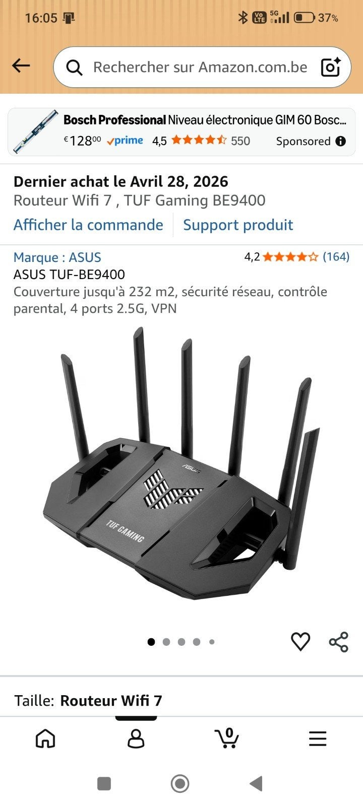 ASUS TUF BE9400 router/modem, Computers en Software, Ophalen of Verzenden, Router