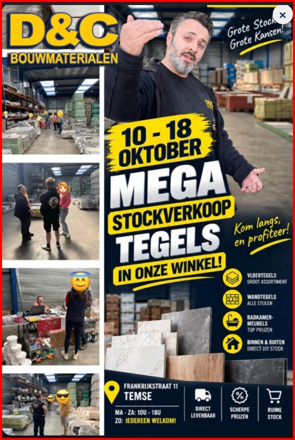 MÉGA VENTE DE STOCKS — CARREAUX ET SALLES DE BAINS, Enlèvement ou Envoi, Neuf, Carrelage de sol