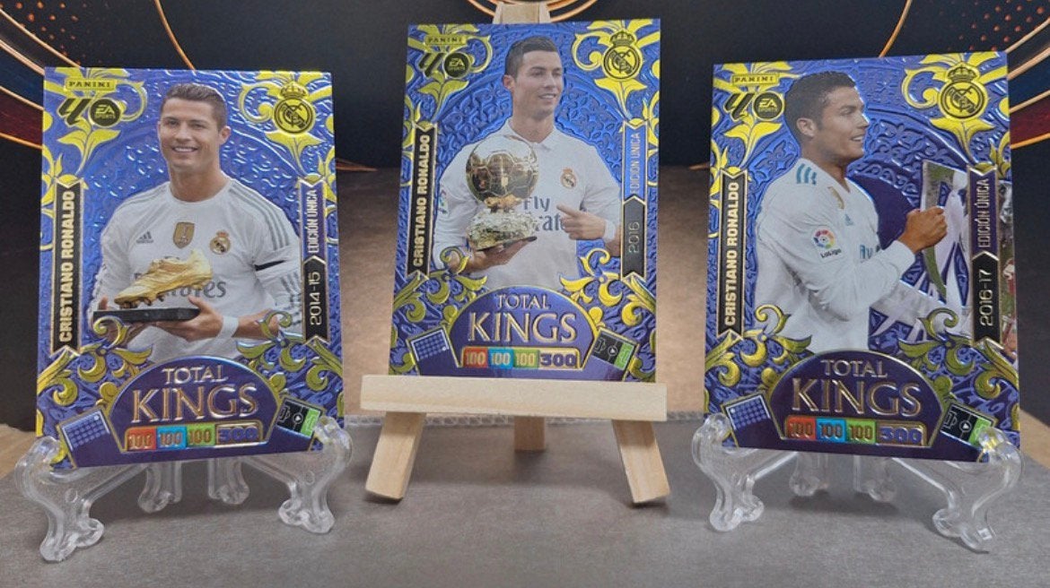 Set van 3 Panini Total Kings-kaarten - Cristiano Ronaldo, Ophalen of Verzenden, Zo goed als nieuw, Losse kaart
