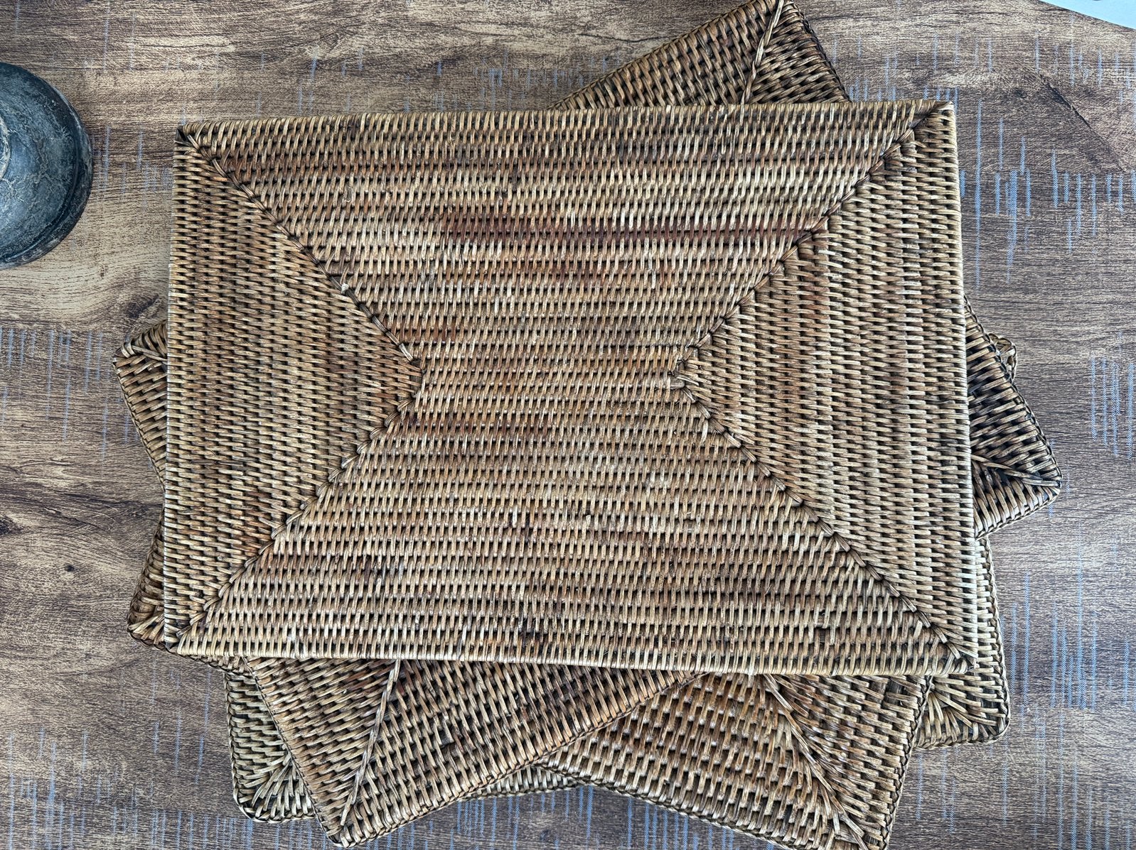 4 rotan placemats / onderzetters, Ophalen, Placemat, Zo goed als nieuw, Bruin