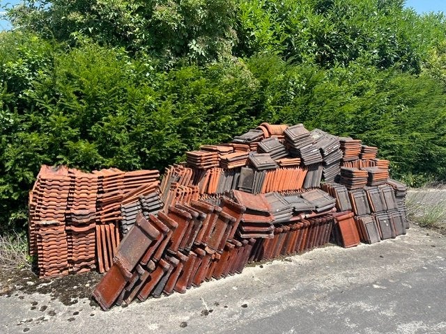 Tuiles de toit et couvre murs, Enlèvement, Utilisé, Rouge, Tuiles