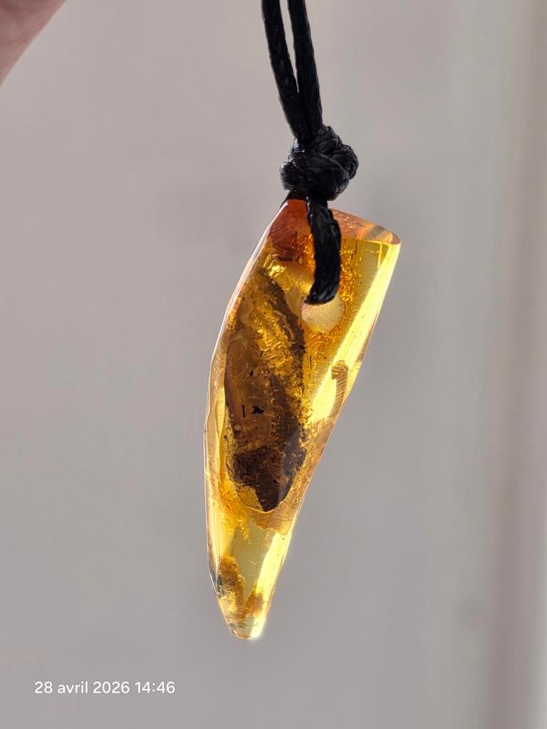 Pendentif en ambre pour hommes, Bijoux, Sacs & Beauté, Pendentifs, Neuf, Pierre ou Minéral, Jaune, Avec pierre précieuse, Enlèvement