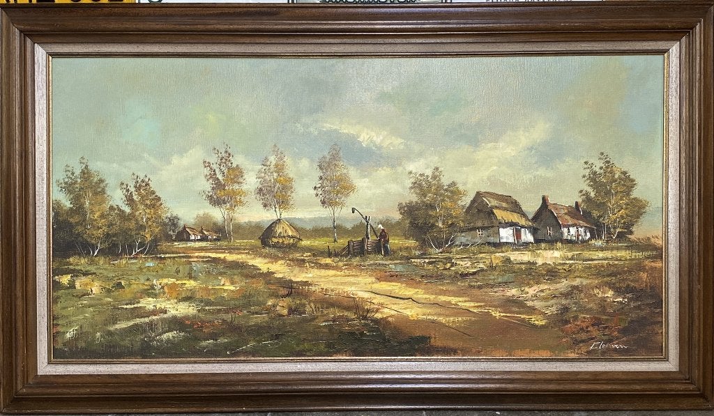 schilderij op doek., Antiek en Kunst, Kunst | Schilderijen | Klassiek, Ophalen, Doek, Landschap, Olieverf