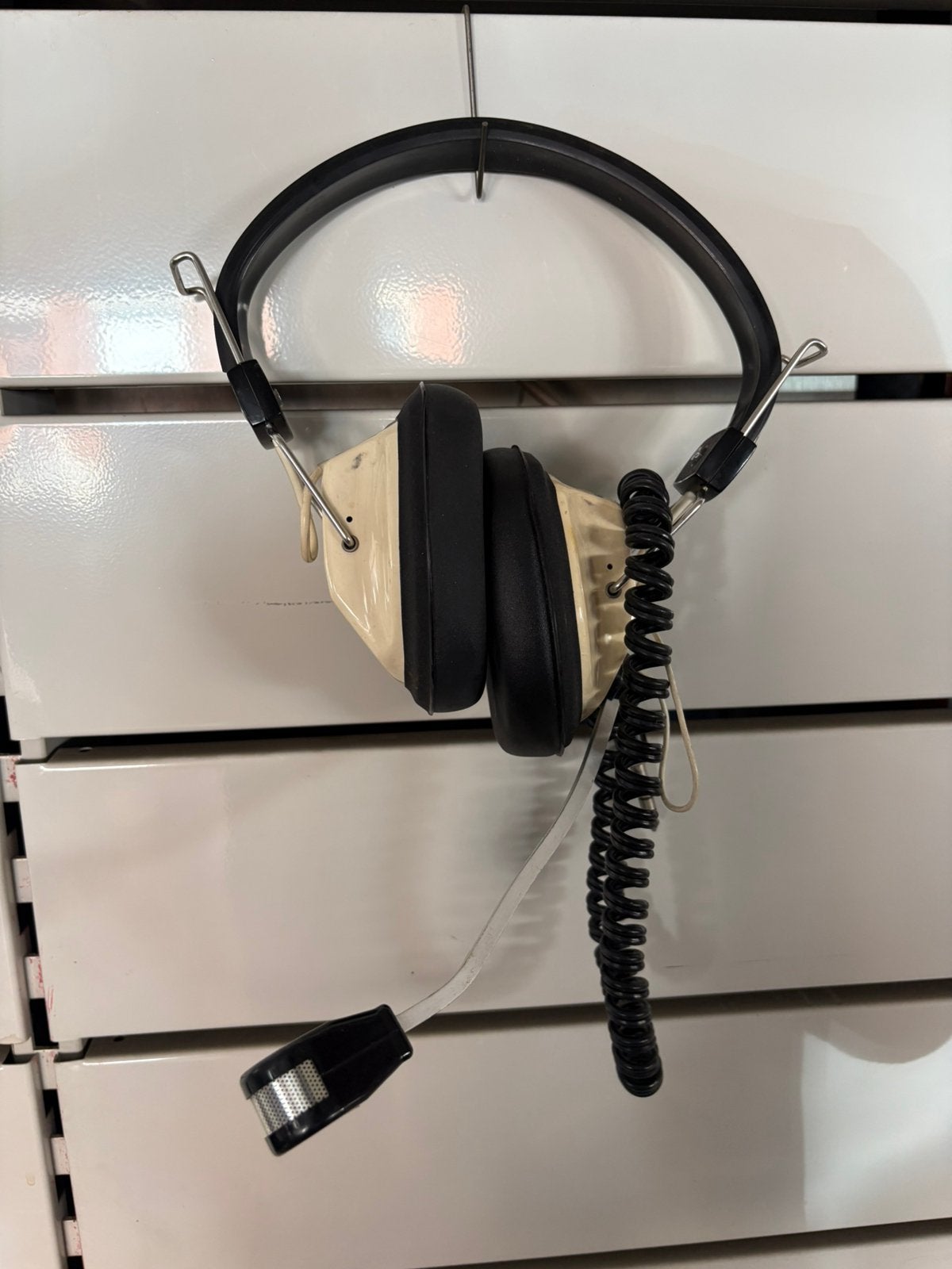 Casque Micro Vintage Luctor / Roelofs - Micro "Close Talk", Enlèvement ou Envoi, Utilisé, Blanc