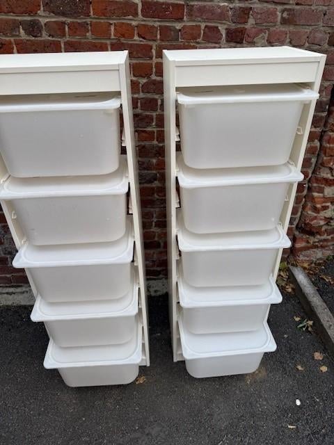 2 meubles de rangement IKEA TROFAST avec bacs, Maison & Meubles, 25 à 50 cm, 5 tiroirs ou plus, Enlèvement, Utilisé