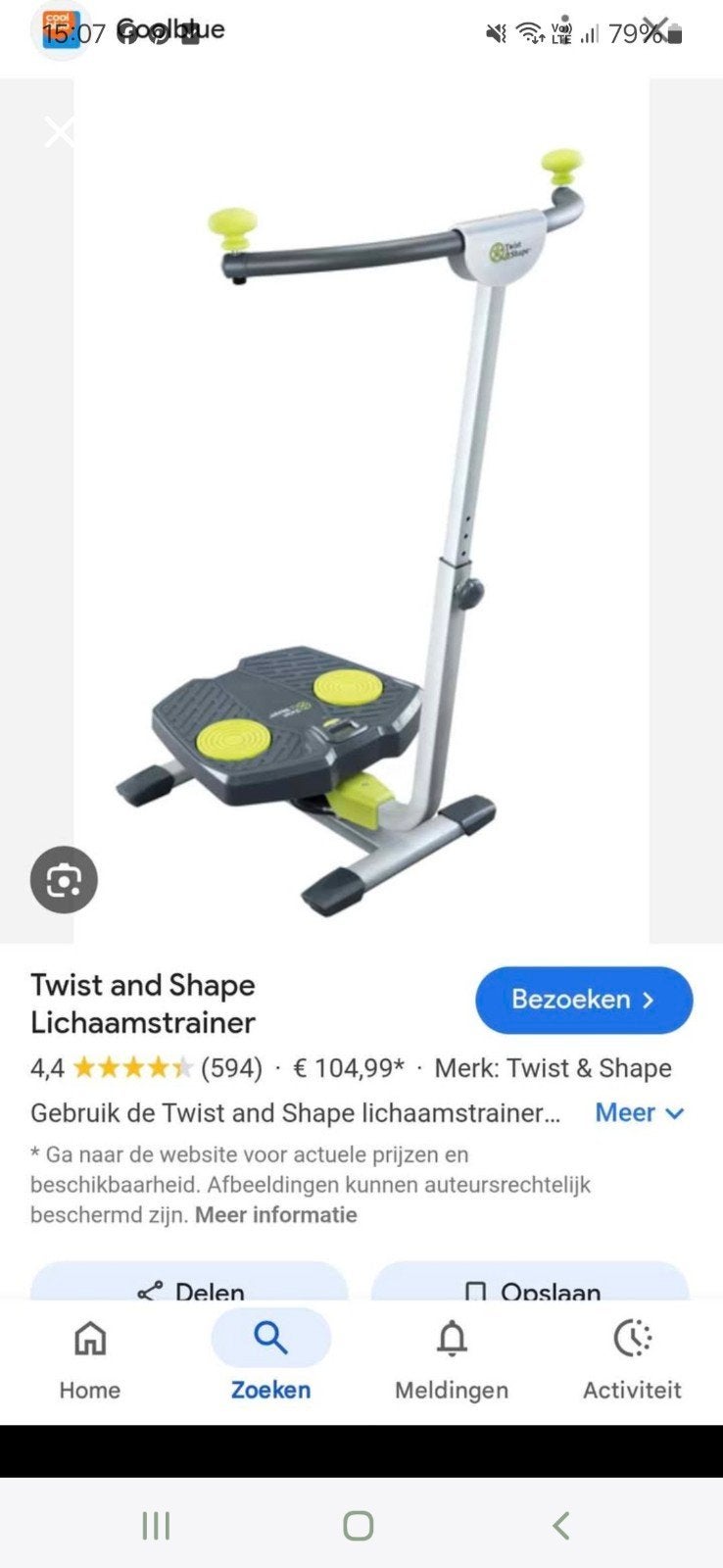 twist and shape, Sports & Fitness, Enlèvement, Comme neuf, Métal, Jambes
