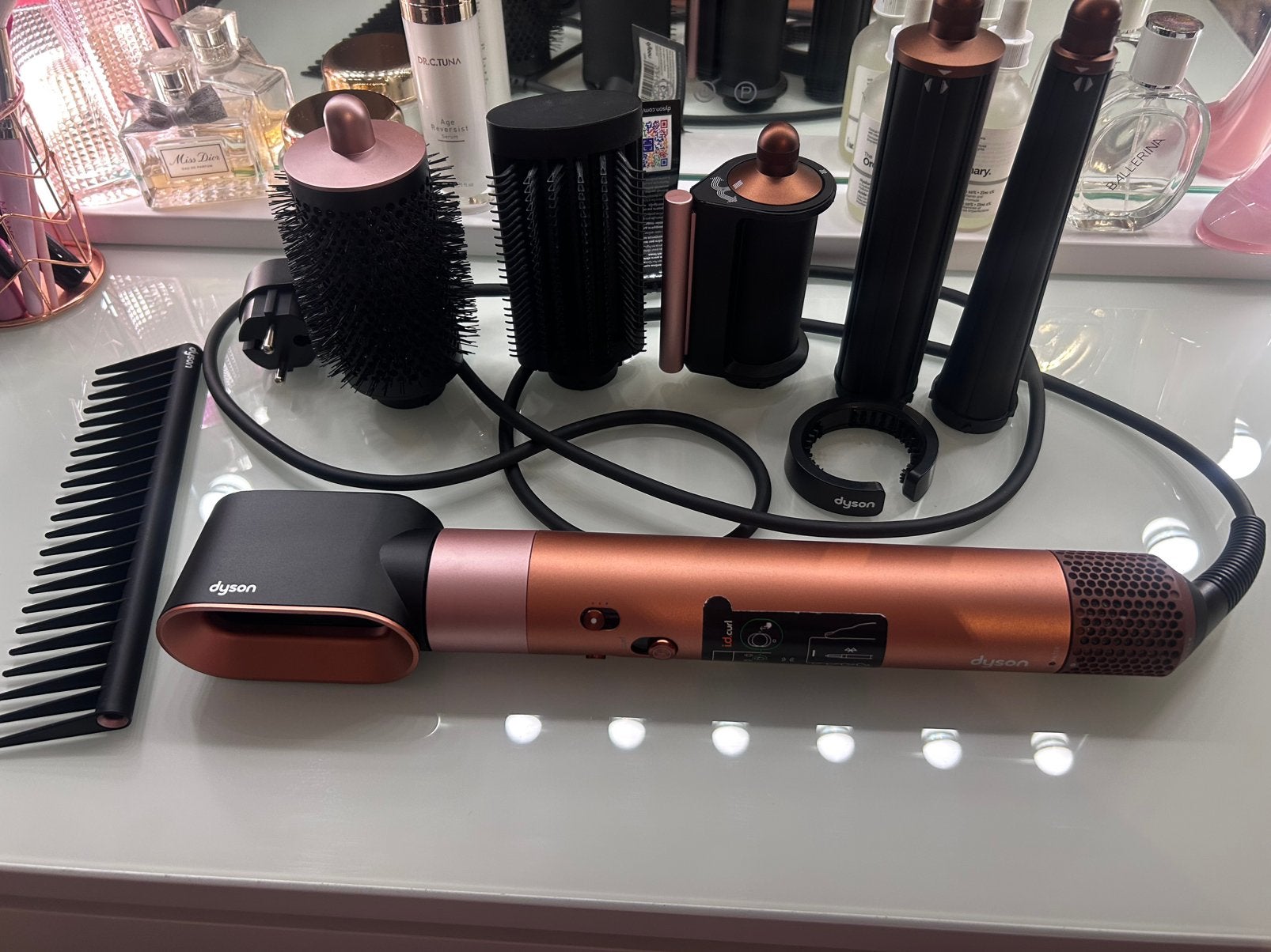Dyson airwrap id straight + wavy, kleur amber silk, Enlèvement, Comme neuf, Autres types