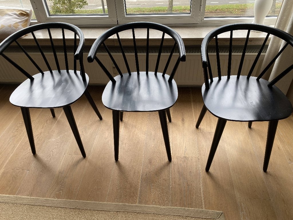 Zwarte eetstoelen I GRATIS, Ophalen, Gebruikt, Drie, Zwart