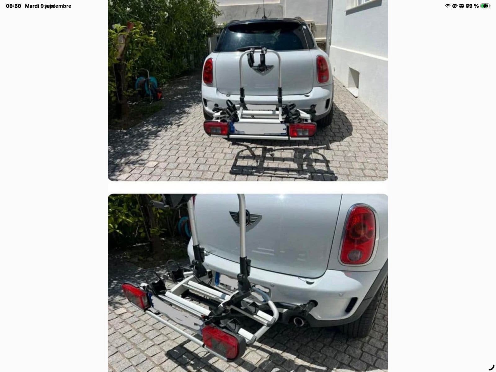 Fietshouder (mini-cooper), Ophalen, 2 fietsen