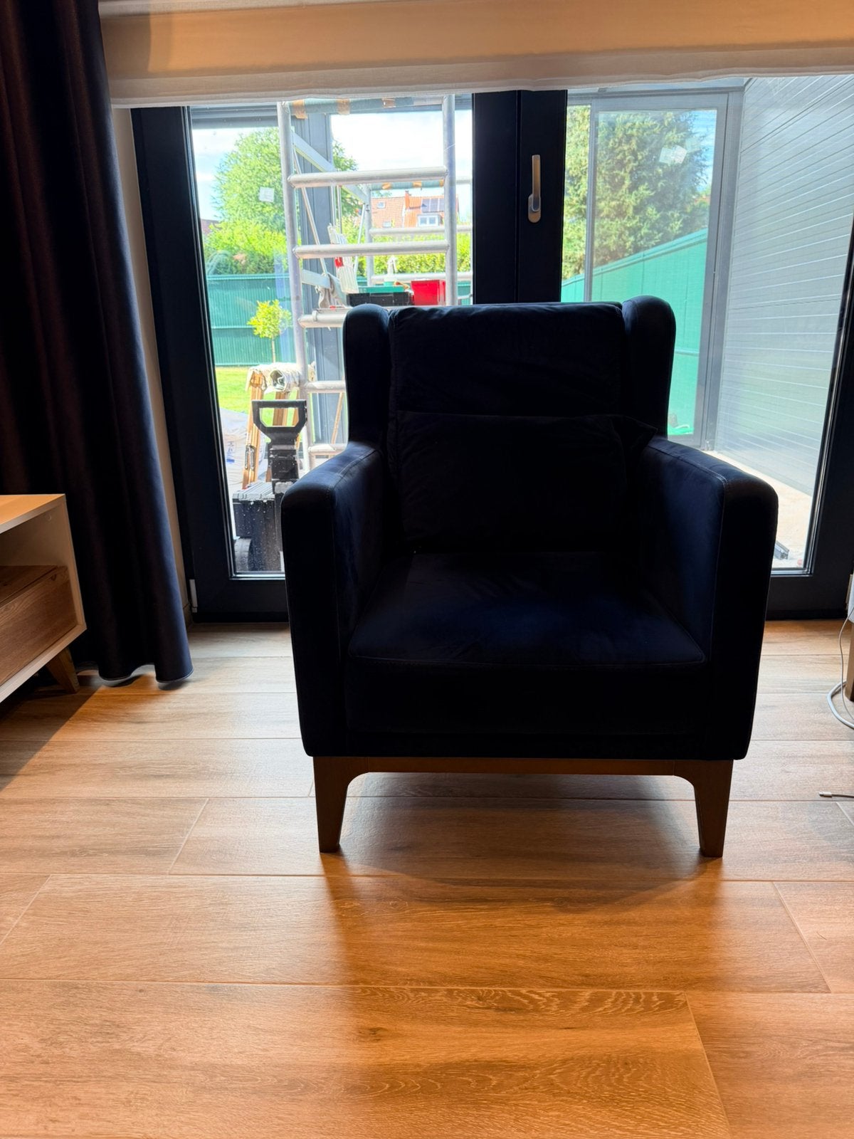 Fauteuil velour bleu, Enlèvement, Comme neuf