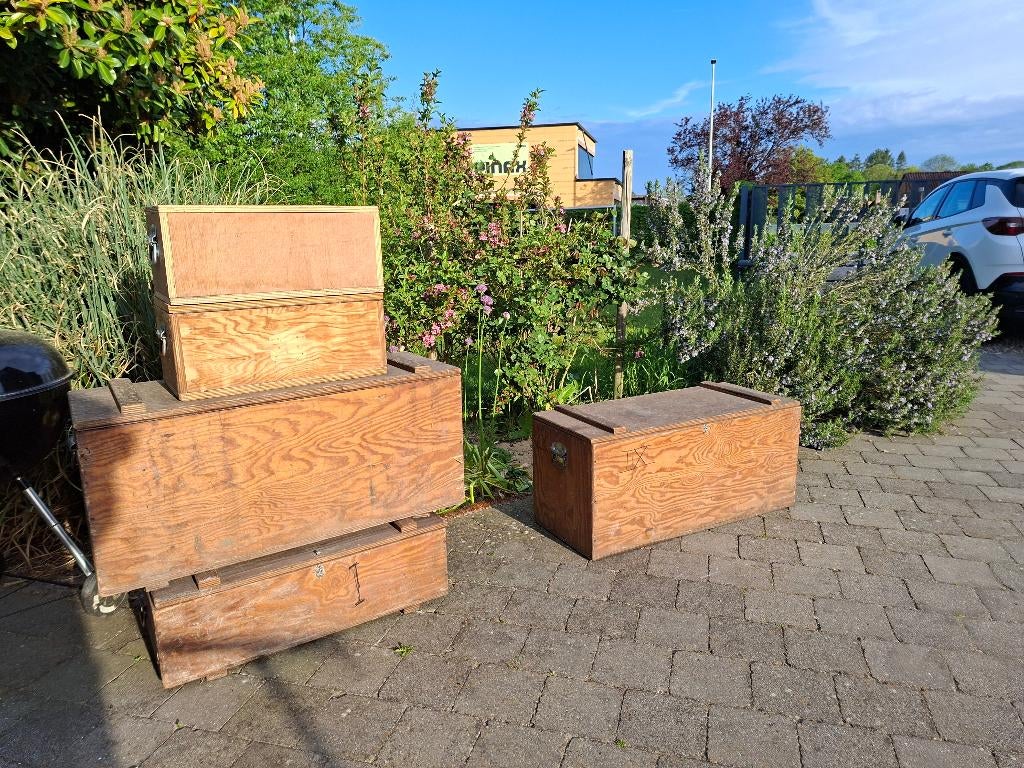 5 Houten kisten, Huis en Inrichting, Ophalen, Gebruikt, Overige houtsoorten