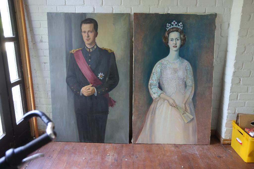 Koninklijke portrait Boudewijn & Fabiola 1960 A Crommelynck, Antiek en Kunst, Kunst | Schilderijen | Klassiek, Ophalen of Verzenden