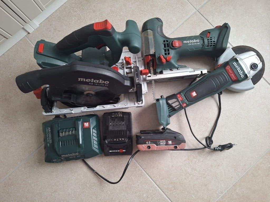 ensemble de 3 machines METABO, Ophalen, Zo goed als nieuw, Cirkelzaag, Metabo