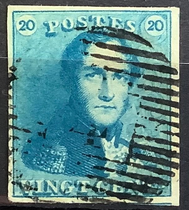 Nr. 2. 1849. Gestempeld, marges. Leopold I. OBP: 60,00 euro., Enlèvement ou Envoi, Affranchi, Maison royale, Avec timbre