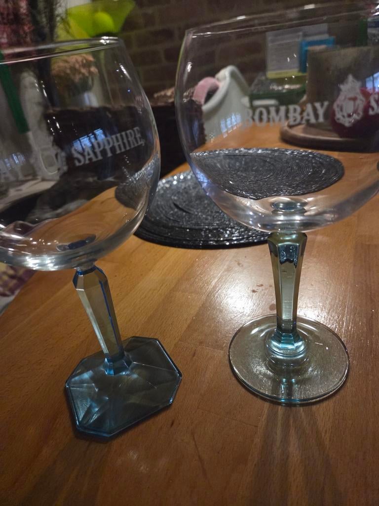 6 bombay glazen, Verzamelen, Glas en Drinkglazen, Ophalen