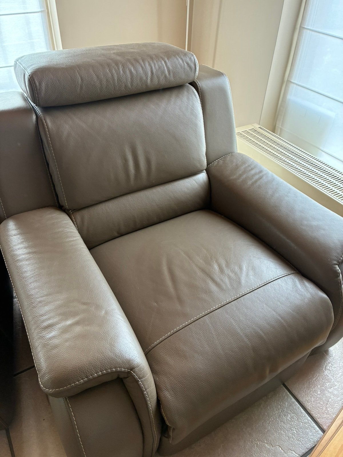 Italiaans design lederen relax zetels.1,2 en 3 zit., Enlèvement, Utilisé, Cuir