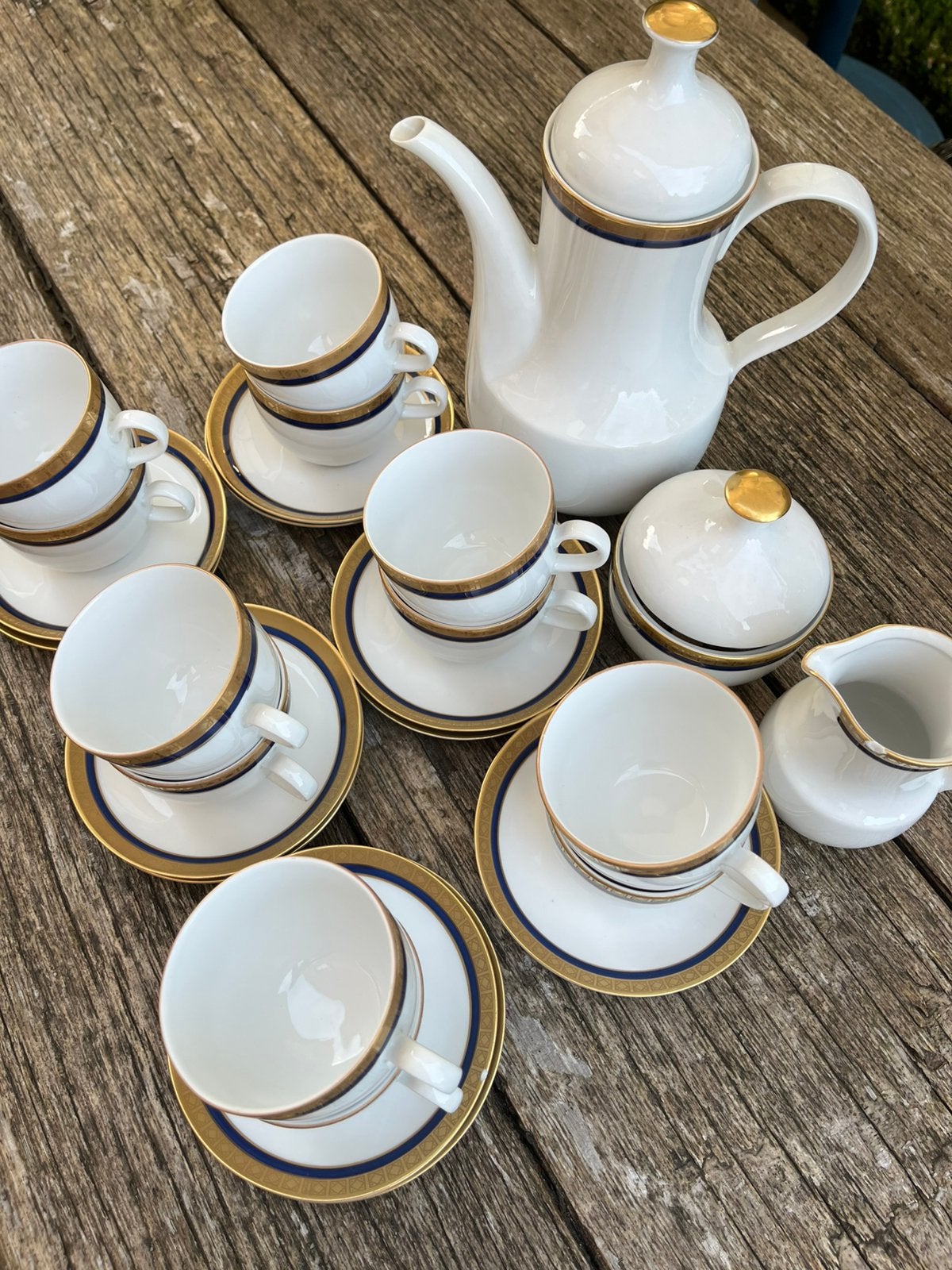 Vintage Kahla koffieservies – Made in GDR – porselein, Antiek en Kunst, Ophalen
