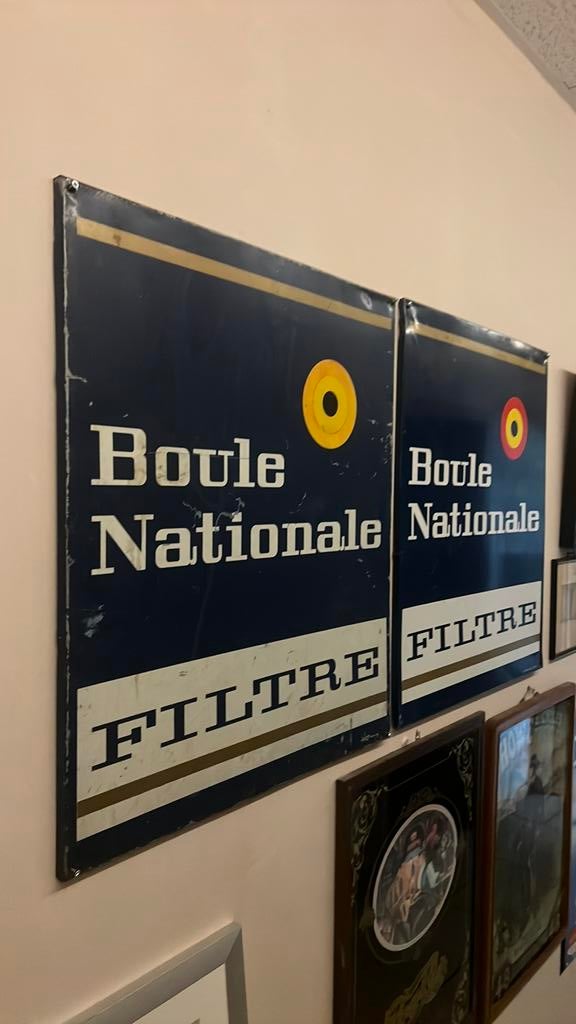 Assiette en fer blanc Boule National 1968, Enlèvement ou Envoi, Comme neuf