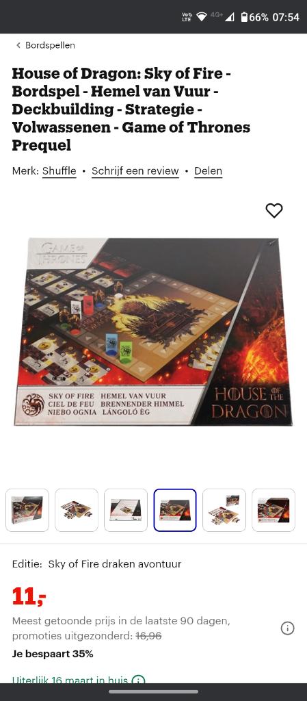 Bordspel game of Thrones, house of dragon, Hobby en Vrije tijd, Een of twee spelers, Ophalen, Nieuw