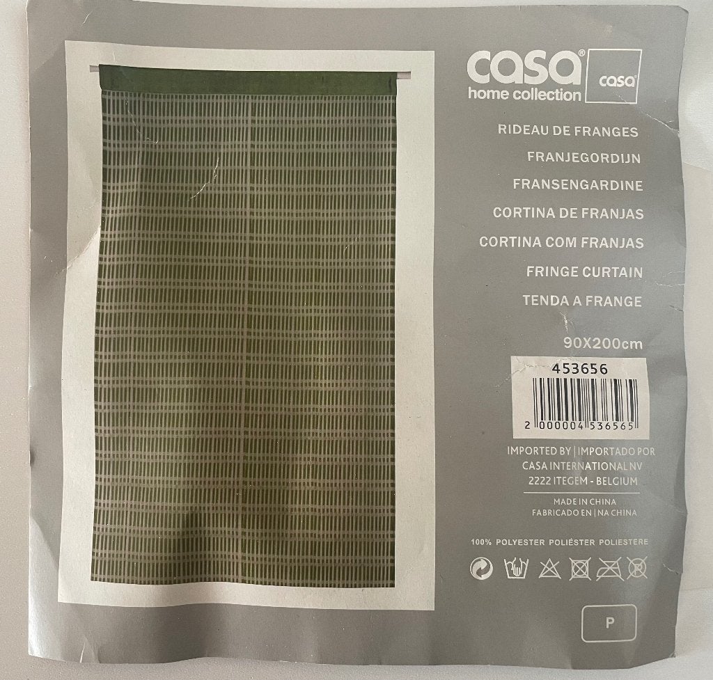 Franjegordijn, Huis en Inrichting, Ophalen, Zo goed als nieuw, Groen, Polyester
