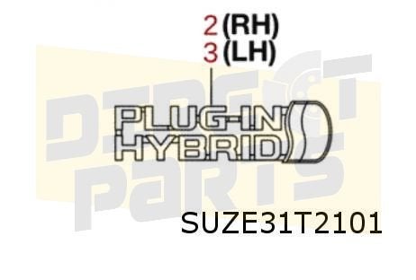 Suzuki Across (9/20-) (A5Z) embleem tekst "Plug in Hybrid" o, Auto-onderdelen, -, Verzenden, -, Nieuw