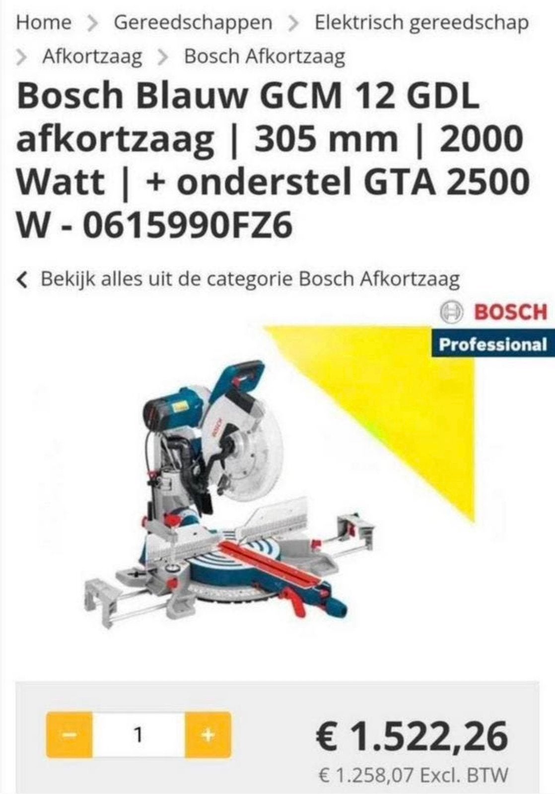 Te koop afkortzaagmachine met onderstel, Ophalen, Zo goed als nieuw