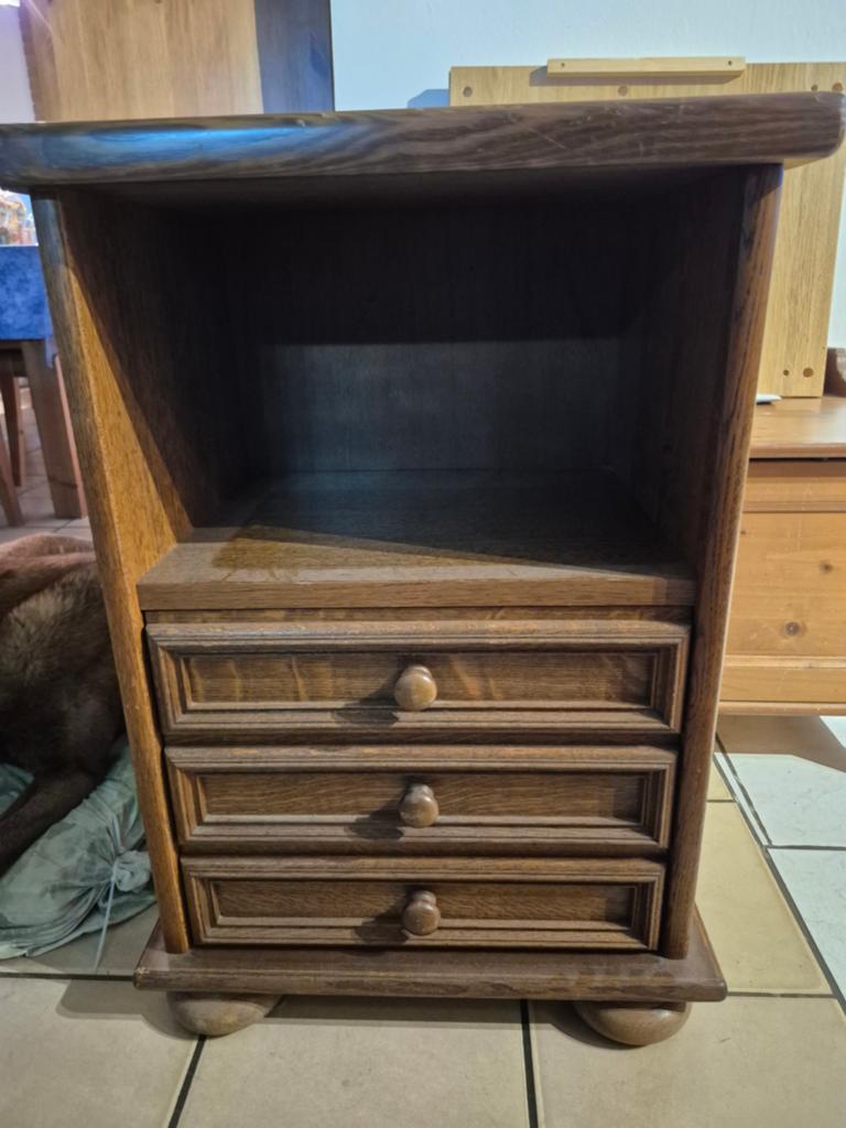 Petit meuble en chêne, 3 ou 4 tiroirs, Ancien, 25 à 50 cm, Moins de 100 cm