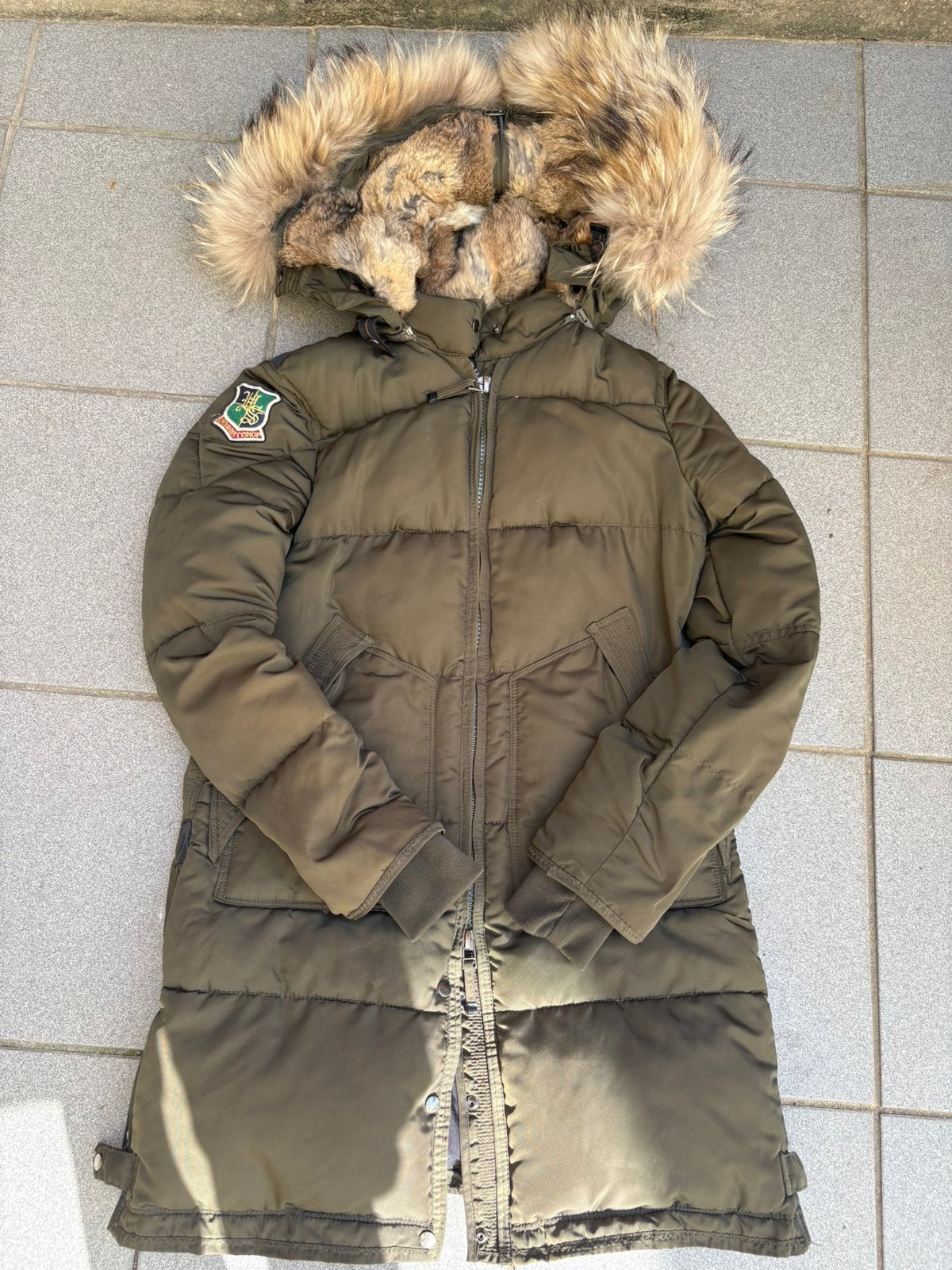 Kaki parka met kap (M), Enlèvement ou Envoi, Comme neuf