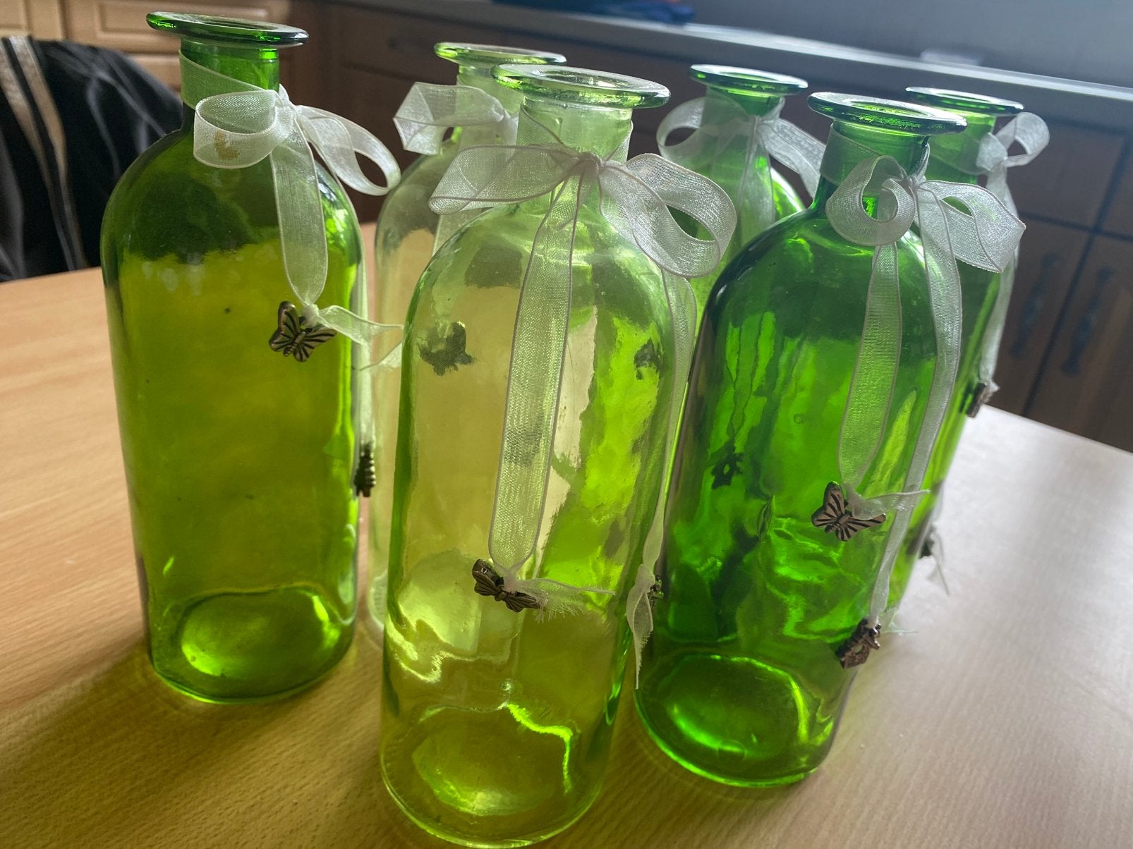 6 groene vaasjes, Ophalen, Zo goed als nieuw