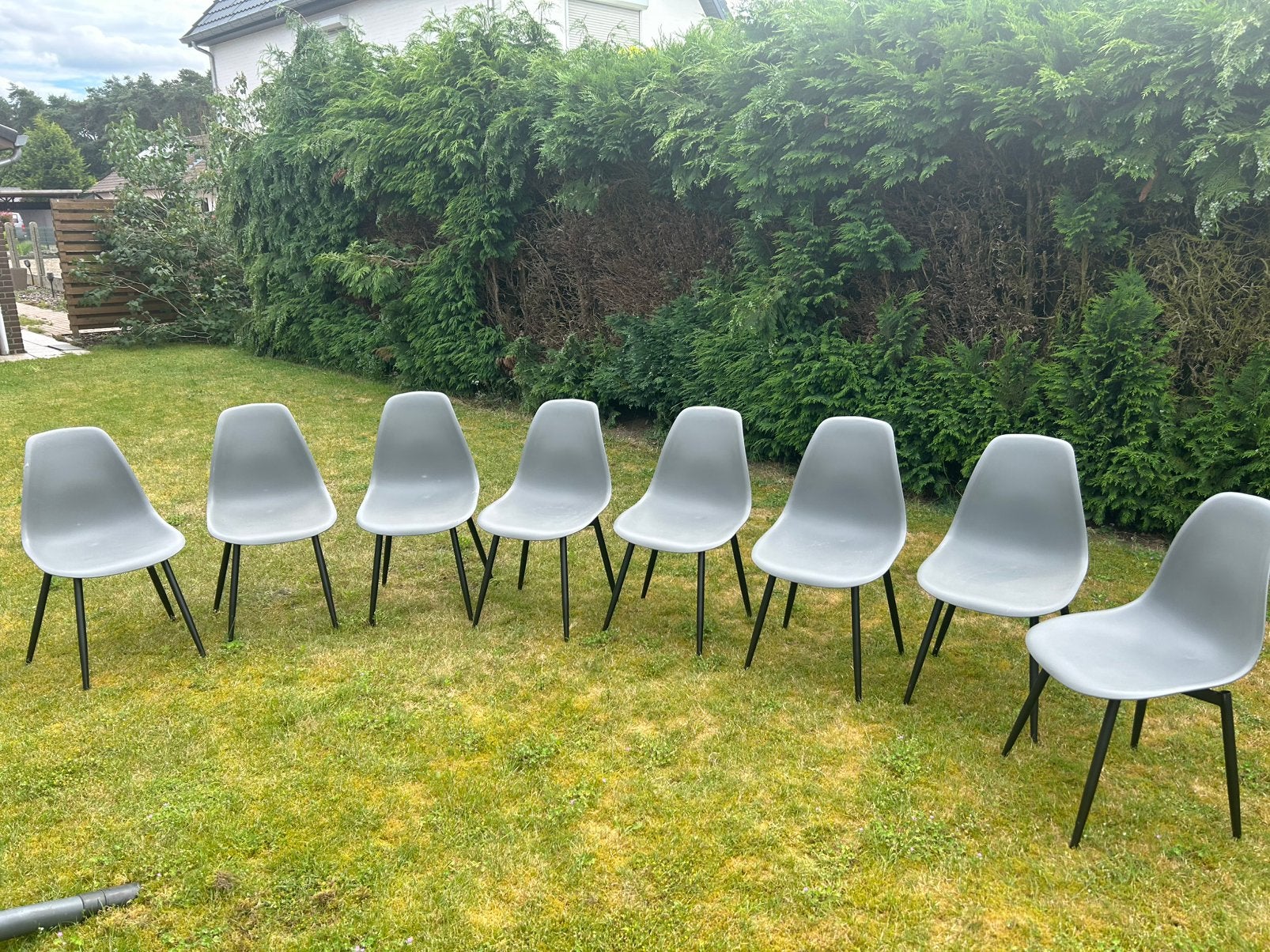 8 stoelen, Huis en Inrichting, Stoelen, Ophalen, Zo goed als nieuw, Grijs