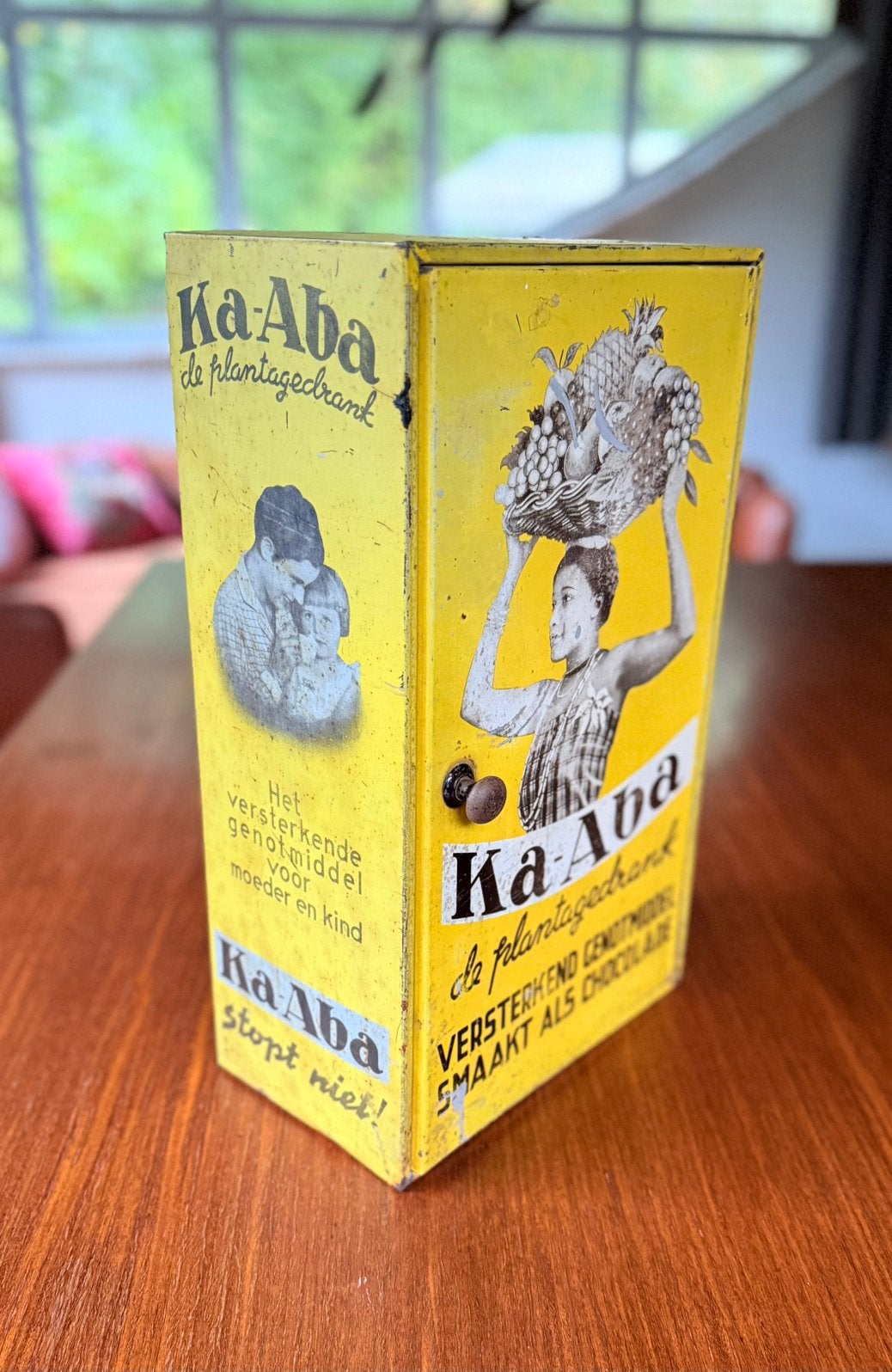 Zelfzaam blikken reclame kastje Ka-Aba jaren ‘20/‘30, Verzamelen, Ophalen of Verzenden, Gebruikt, Verpakking
