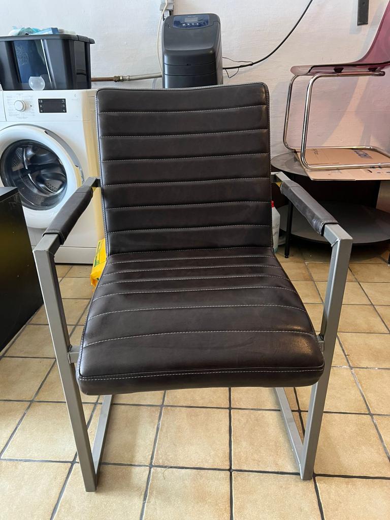 6 SIÈGES (marque PACO) <> cuir, Maison & Meubles, Chaises, Comme neuf, Brun, Enlèvement