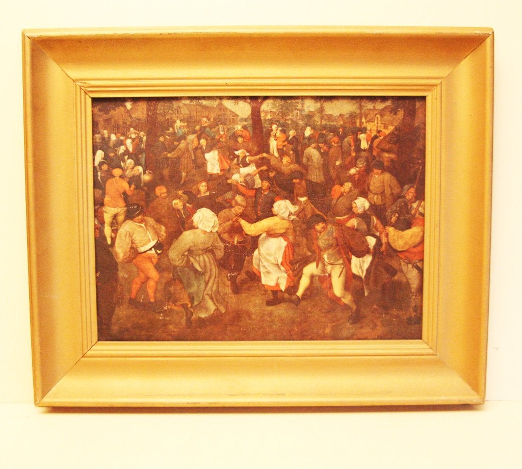 Schilderij Pieter Bruegel 'The Wedding Dance' / Jaar 1560, Antiquités & Art, Art | Peinture | Classique, Enlèvement ou Envoi, Encadré