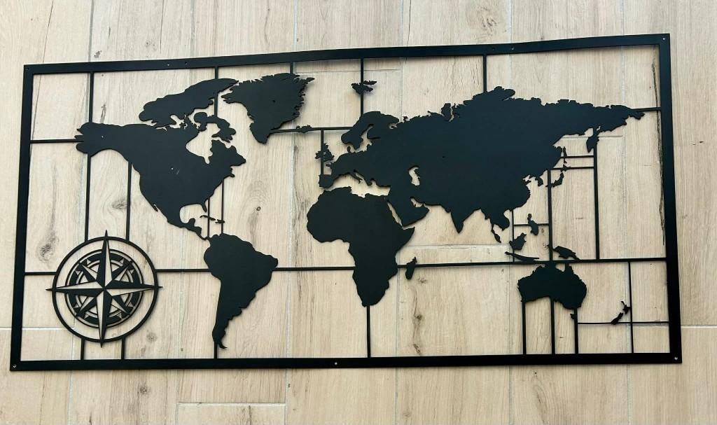 PLANISPHERE INDUSTRIEL  Carte du monde, Comme neuf, Enlèvement, Métal ou Aluminium, 100 à 125 cm