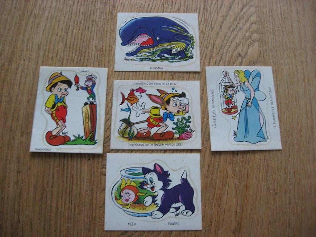 Pinocchio Kiri 1975 Stickers, Ophalen of Verzenden, Overige figuren, Nieuw, Plaatje, Poster of Sticker