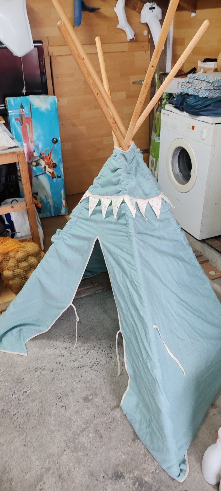 Tente Tipi avec guirlande et tapis Gold Star en lin, Enlèvement