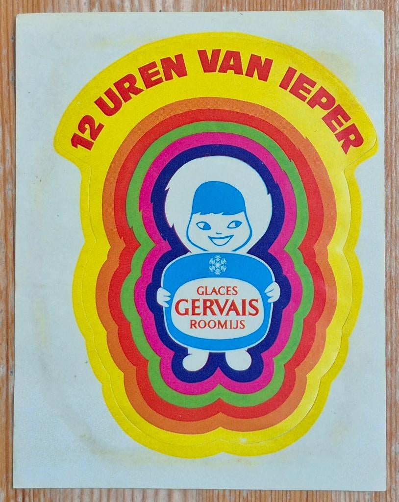 Vintage sticker Glaces Gervais Roomijs 70s autocollant, Ophalen of Verzenden, Zo goed als nieuw, Merk