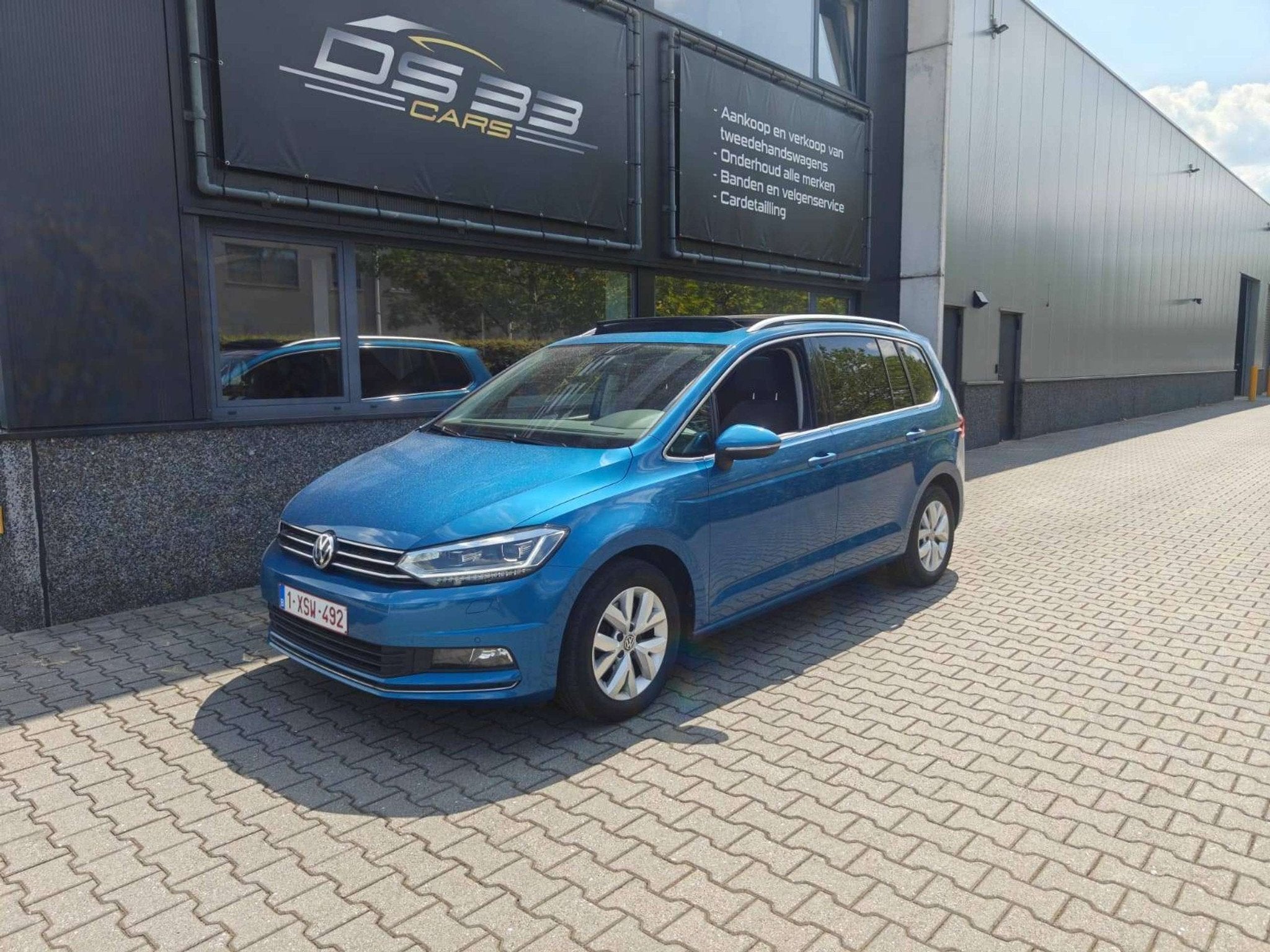 Volkswagen Touran 2.0 TDi Highline DSG 7-zit/Pano/LED/Keyles, Auto's, Gebruikt, 4 cilinders, Blauw, Alcantara