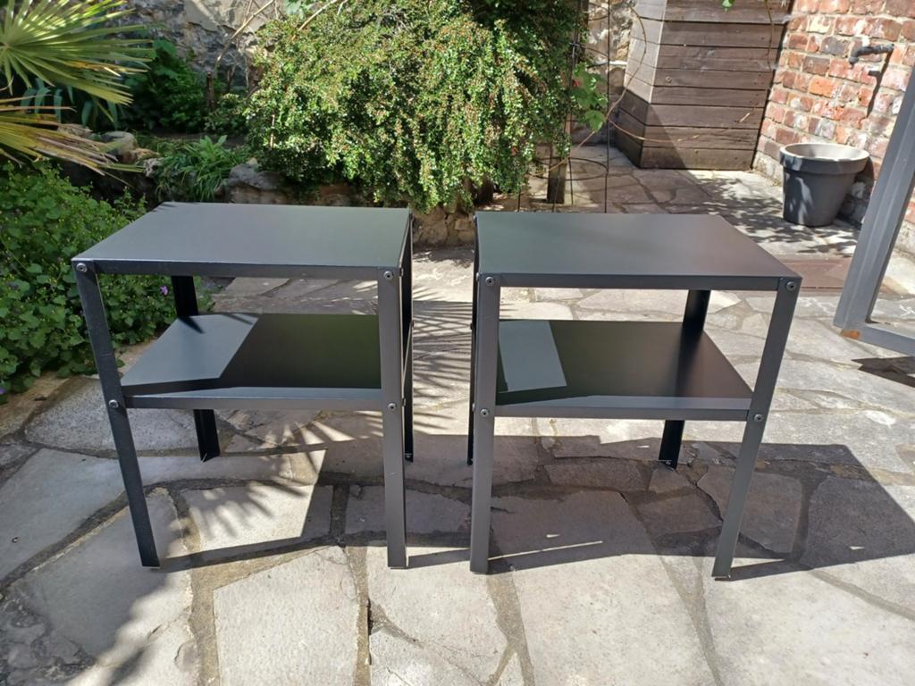 Lot de 2 tables de nuit IKEA - Neuves - 10€ les 2, Ophalen, Zwart, Metaal, Modern