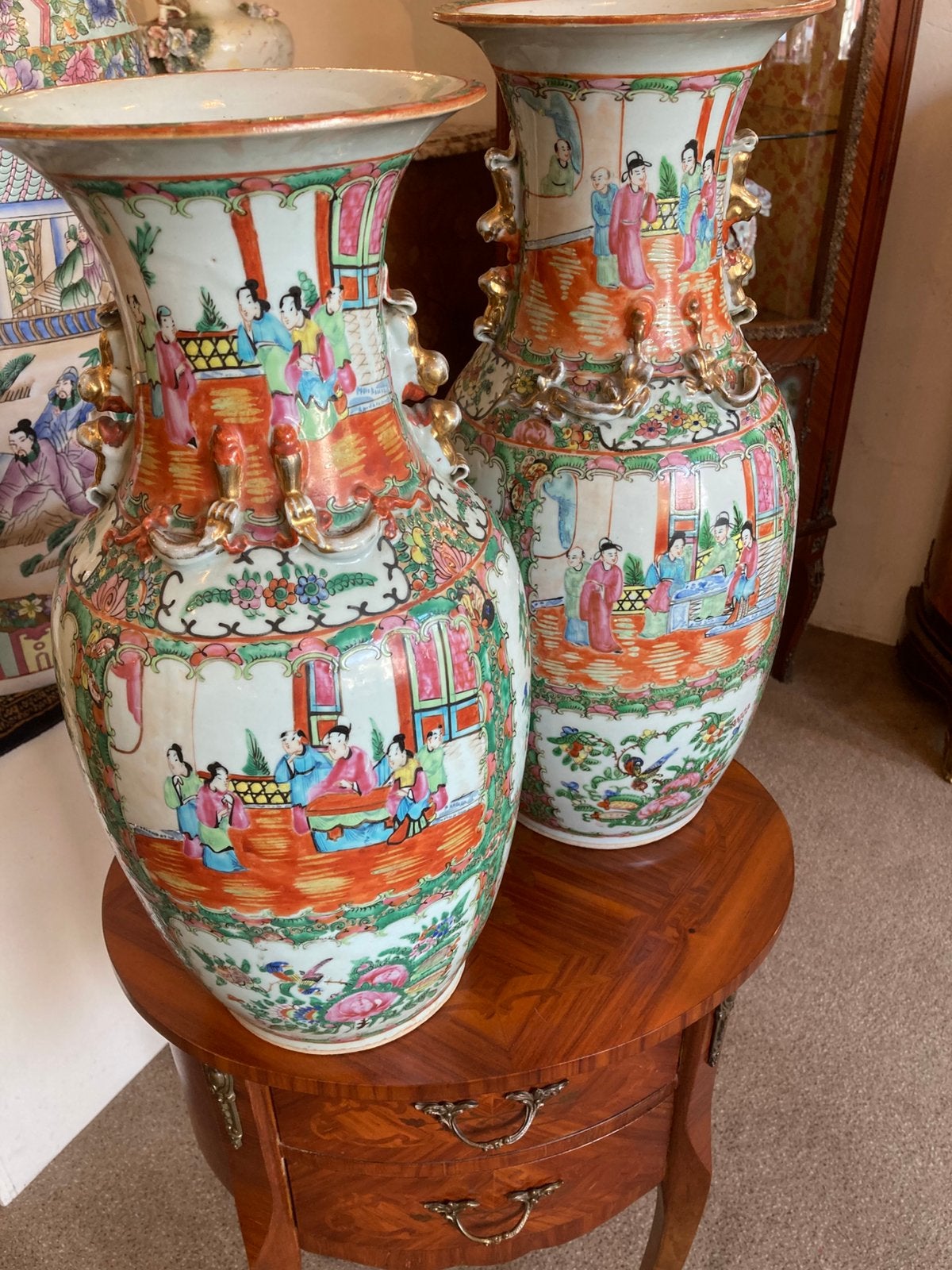 2 Chinese oude vazen 44 en 48 cm hoog, Antiek en Kunst, Ophalen
