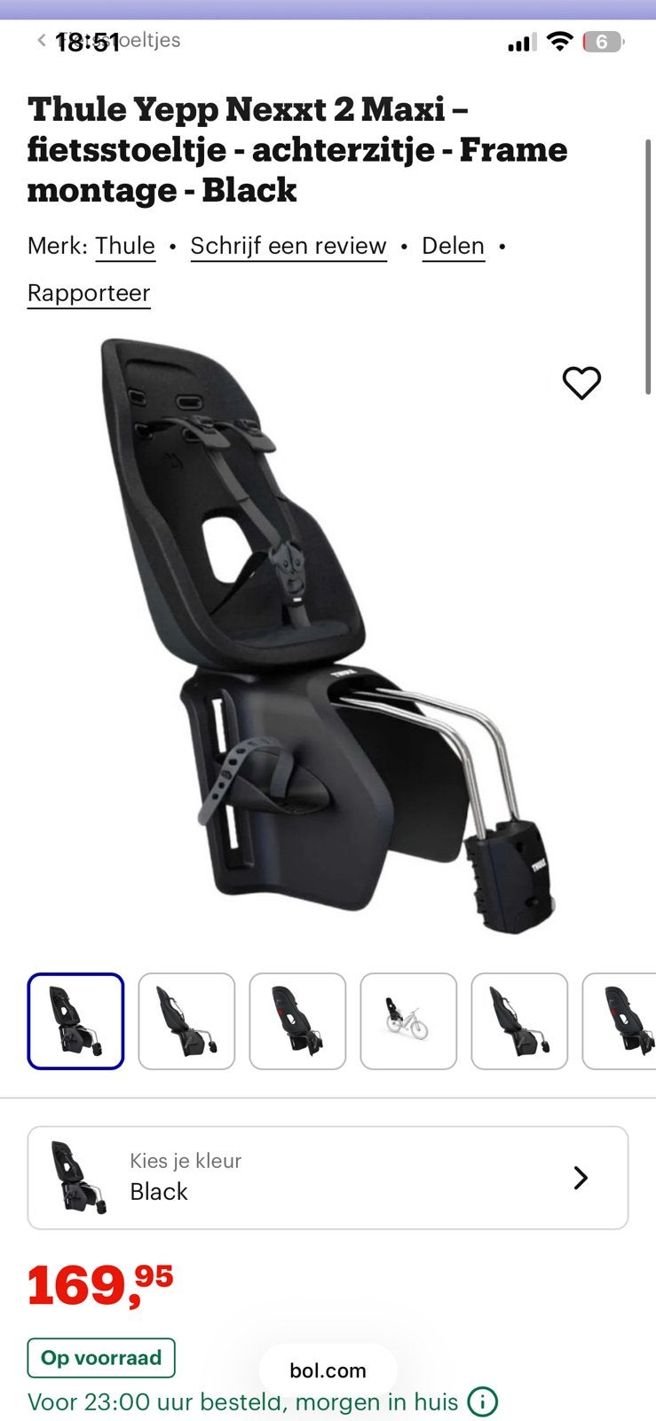 Thule fietsstoel yepp nexxt 2 Maxi, Enlèvement, Neuf, Siège arrière