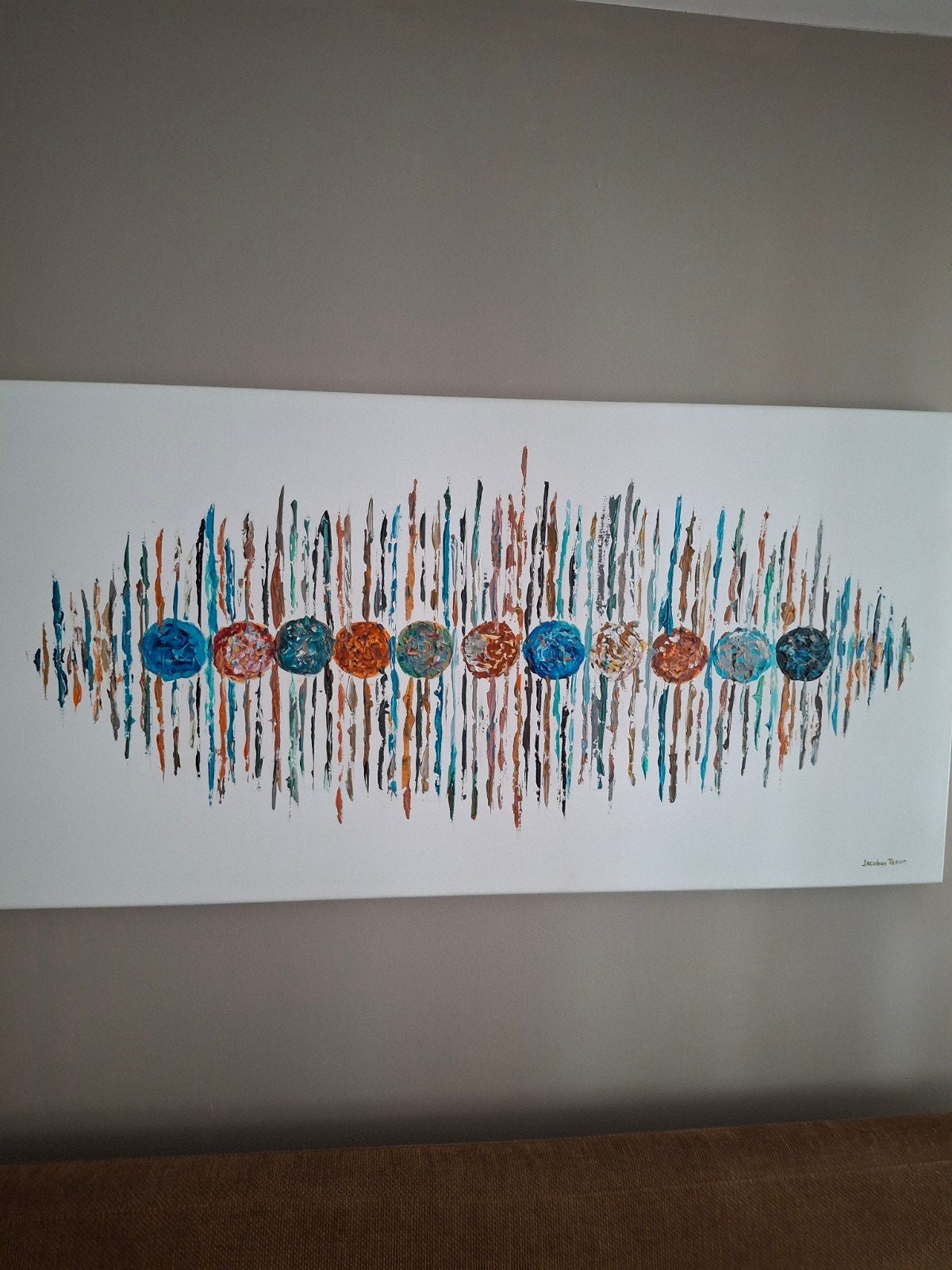 schilderij 1.40m op 65cm, Verzamelen, Supermarktacties, Ophalen