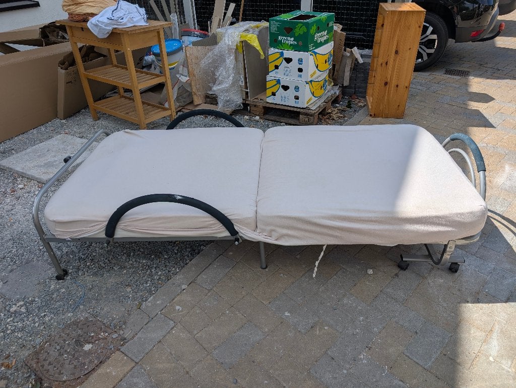 Plooibed, Huis en Inrichting, Slaapkamer | Bedden, Ophalen, Gebruikt, 90 cm, Eenpersoons