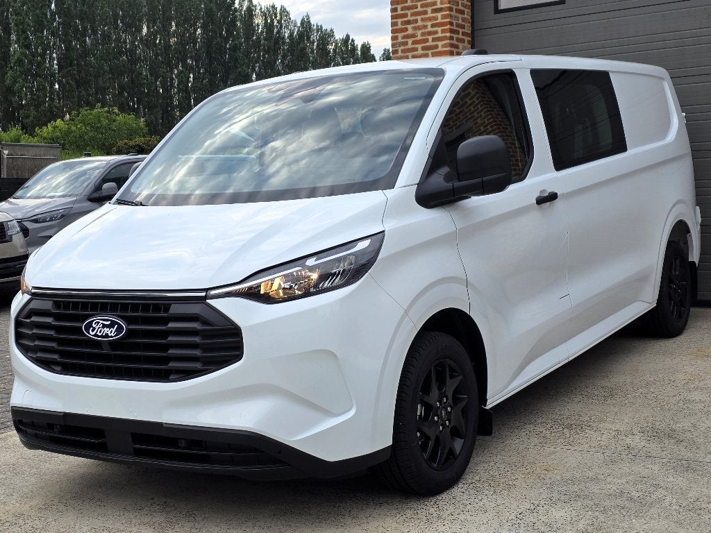 Ford Transit Custom PHEV 227 PK - Dub Cab 6ZIT - NIEUW 0KM, Auto's, Stof, Wit, Bedrijf, Hybride Elektrisch/Benzine