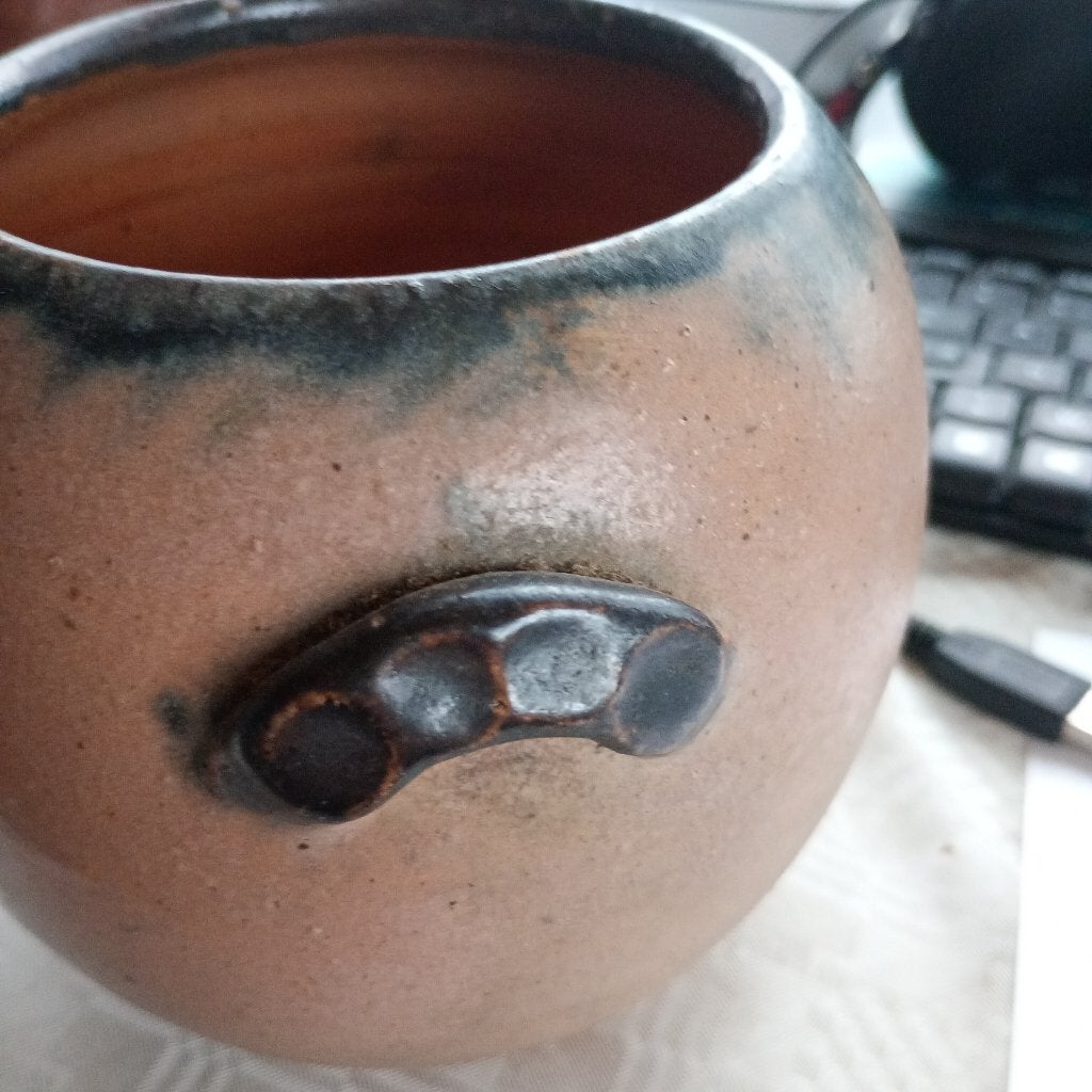 Pot en grès vintage avec couvercle, Antiquités & Art, Enlèvement