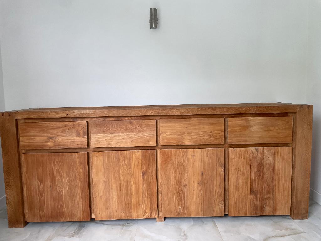 Teak dressoir kast, Ophalen, Zo goed als nieuw, Teakhout, Met deur(en)