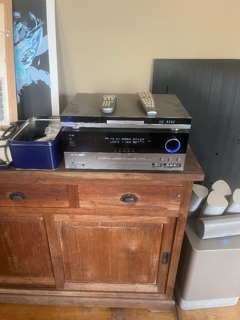 harman kardon home theater, Overige systemen, 70 watt of meer, Zo goed als nieuw, Dvd-speler
